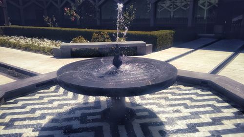 Fountain in swimming pool