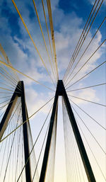 Low angle view of suspension bridge