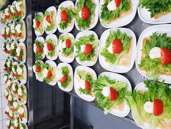 High angle view of fruits on table