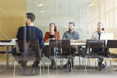 Multi-ethnic business people in office meeting