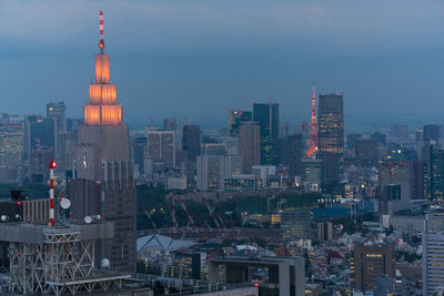 View of skyscrapers in city