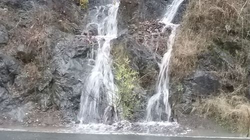 Scenic view of waterfall