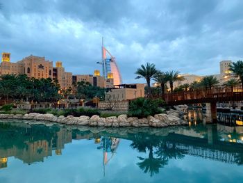 Reflection of buildings in water