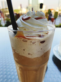 Close-up of drink on table