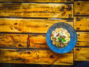 Directly above shot of food on table