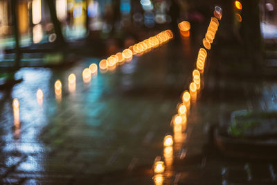 View of illuminated city at night