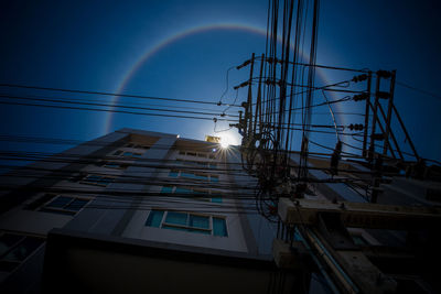 Low angle view of buildings against sky in city