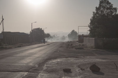 Street against clear sky