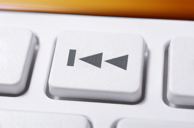 Close-up of icon on button of computer keyboard