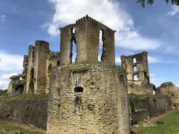 Low angle view of old historic building against sky