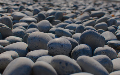 Full frame shot of pebbles on beach