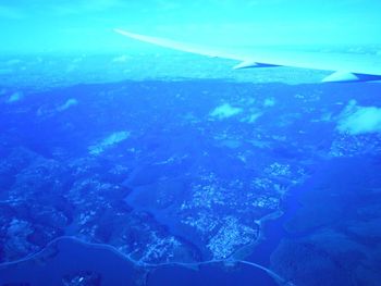 Aerial view of sea seen from airplane