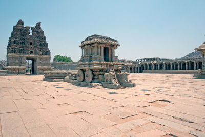 Old ruins of building against clear sky