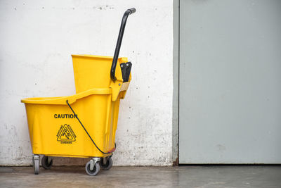 Cleaning equipment yellow.