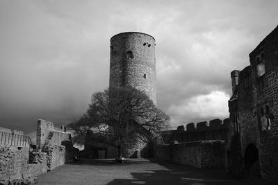 Low angle view of historic building against sky