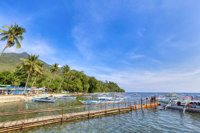 Scenic view of swimming pool against sky