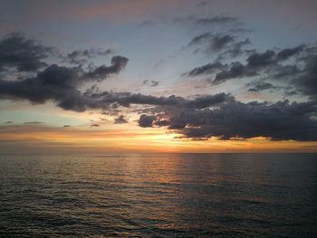 Scenic view of sea during sunset