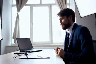 Man working on table