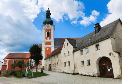 Low angle view of church against sky