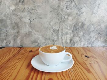 High angle view of coffee on table