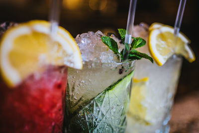 Close-up of drinks