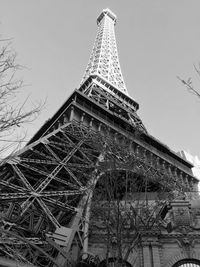 Low angle view of eiffel tower