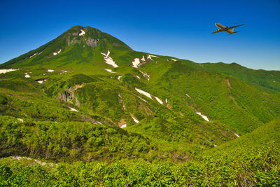 Remaining snow scenery of shiretoko pass