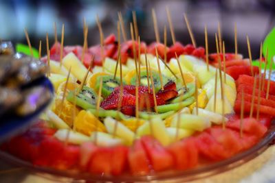 Close-up of fruits in plate