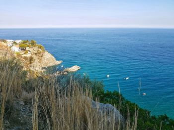 High angle view of sea against sky