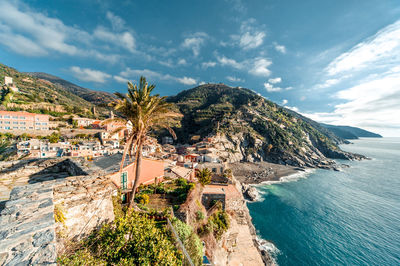 High angle view of beach