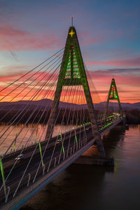 Christmas theme illuminated pilons on bridge