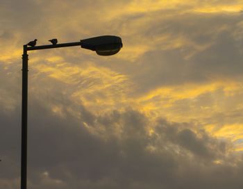 Low angle view of street light against sky