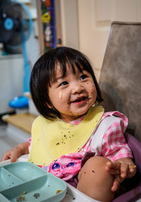 Portrait of cute girl looking away