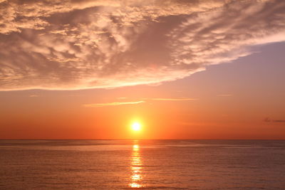 Scenic view of sea at sunset