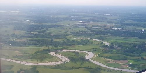 Aerial view of agricultural landscape