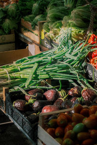 Close-up of vegetables for sale at market