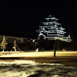 View of illuminated city at night
