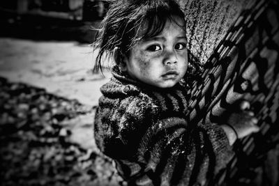 Portrait of girl in hammock