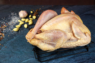 Close-up of food on table