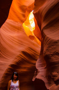 Man standing in rock canyon