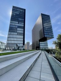 Low angle view of modern building against sky