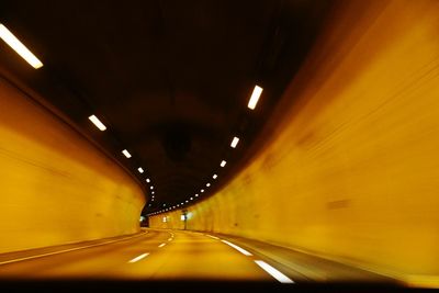 Empty road in tunnel