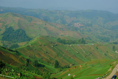 High angle view of landscape against sky