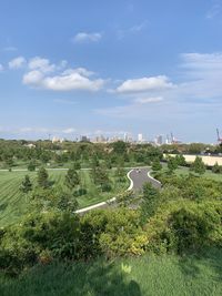 Scenic view of land against sky