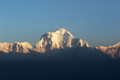 Scenic view of mountains against clear sky