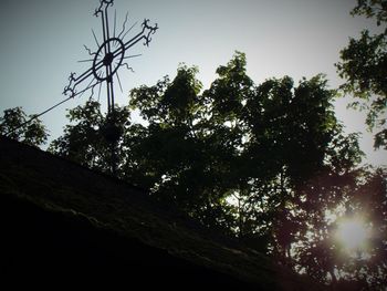 Low angle view of trees against sky