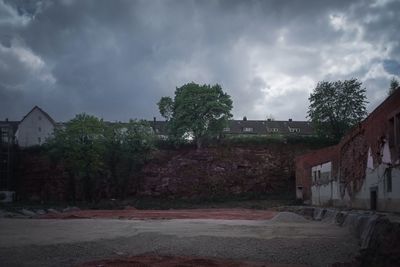 Road with buildings in background