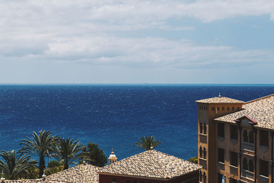 Looking out to sea warm summer day