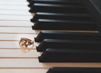 Close-up of piano keys