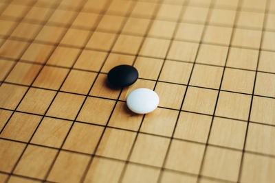 High angle view of ball on table